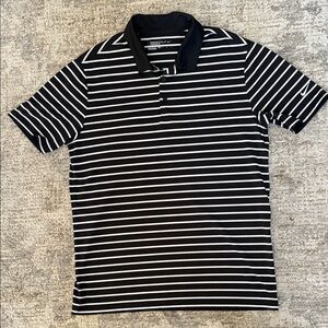 Nike Men's Polo Shirt with Black and White Stripes